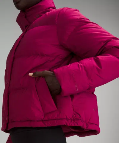 Lululemon Wunder Puff 600-down-fill Cropped Jacket In Pink