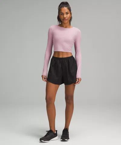 Lululemon Wunder Train Cropped Long-sleeve Shirt In Pink