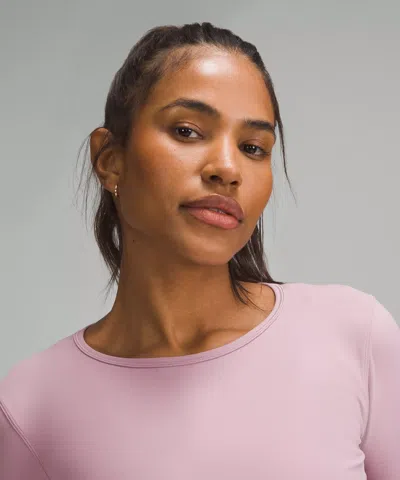 Lululemon Wunder Train Cropped Long-sleeve Shirt In Pink