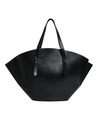 Pre-owned Brunello Cucinelli Black Leather Logo Shoulder Strap Shopping Tote Women's Bag ()