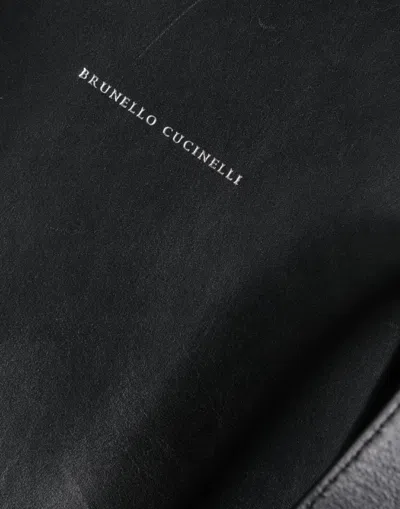 Pre-owned Brunello Cucinelli Black Leather Logo Shoulder Strap Shopping Tote Women's Bag ()