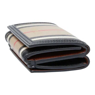 Pre-owned Burberry Beige Black Pvc Wallet (tri-fold) () In Multi