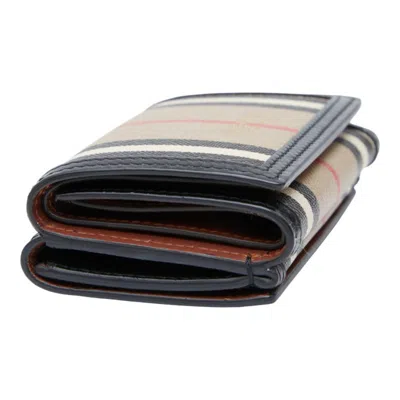 Pre-owned Burberry Beige Black Pvc Wallet (tri-fold) () In Multi