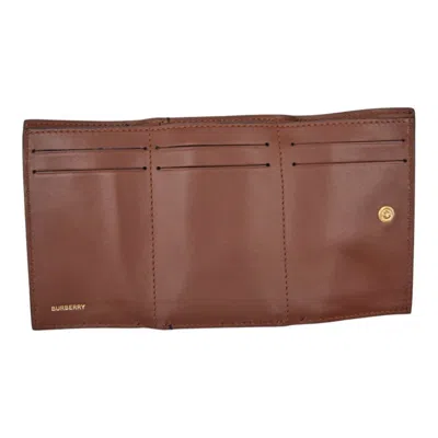 Pre-owned Burberry Beige Black Pvc Wallet (tri-fold) () In Multi