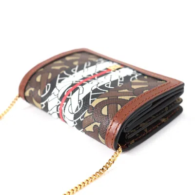 Pre-owned Burberry Brown Pvc Chain/shoulder Wallet ()