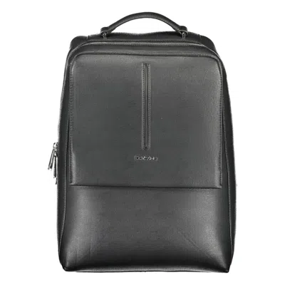 Calvin Klein Black Polyester Men Backpack In Black