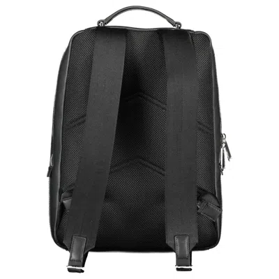 Calvin Klein Black Polyester Men Backpack In Black