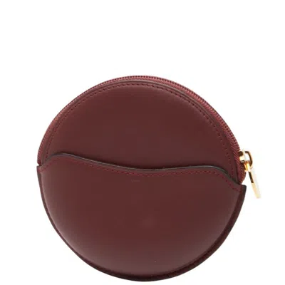 Pre-owned Cartier Bordeaux Wine Red Leather Coin Purse/coin Case () In Burgundy