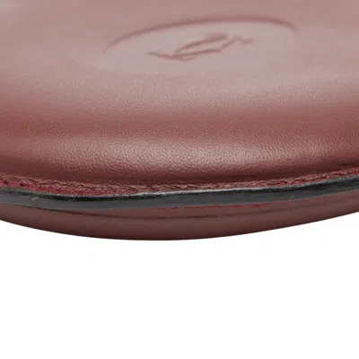 Pre-owned Cartier Bordeaux Wine Red Leather Coin Purse/coin Case () In Burgundy