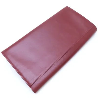 Pre-owned Cartier Must Bordeaux Leather Clutch Bag () In Burgundy