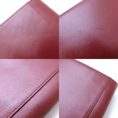 Pre-owned Cartier Must Bordeaux Leather Clutch Bag () In Burgundy
