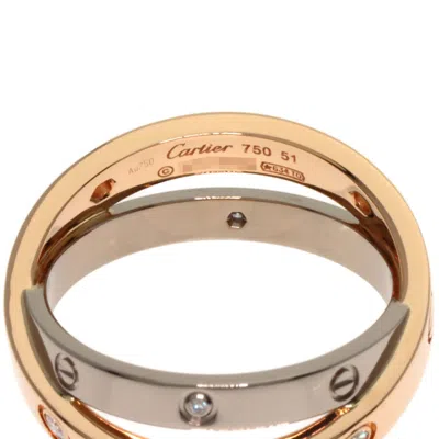 Pre-owned Cartier Pink Gold White Gold Pink Gold (18k) White Gold (18k) Band Ring () In Multi