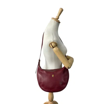 Pre-owned Cartier Wine Red Leather Shoulder Bag () In Burgundy