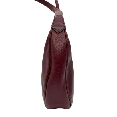 Pre-owned Cartier Wine Red Leather Shoulder Bag () In Burgundy