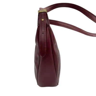 Pre-owned Cartier Wine Red Leather Shoulder Bag () In Burgundy