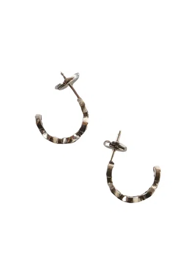 Hoorsenbuhs Crescent Hoop Earrings In Brown