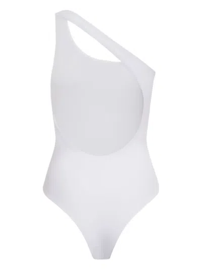 Rhude One-shoulder Open-back Swimsuit In White