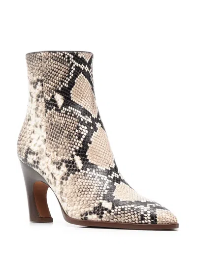 Chloé 80mm Heeled Ankle Boots In Neutral