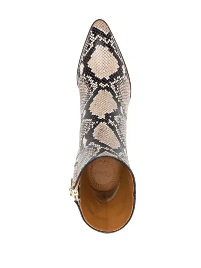 Chloé 80mm Heeled Ankle Boots In Neutral