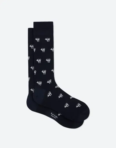 Paul Smith Cat-motif Socks In Blue