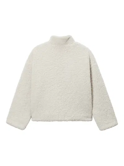 Mini Cream Turtleneck Zip Jacket In White