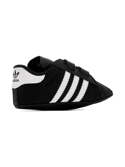 Adidas Originals Superstar Touch-strap Pre-walkers In Black