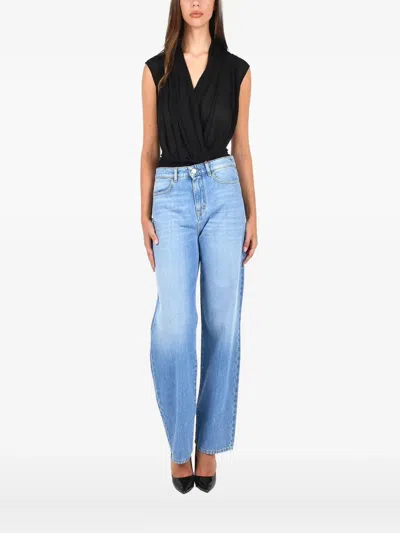 Max Mara Valle Draped Bodysuit In Black