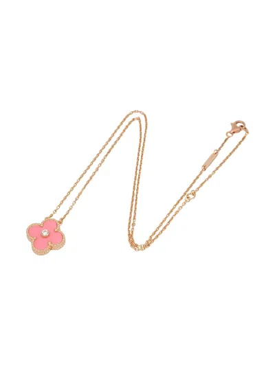 Pre-owned Van Cleef & Arpels 2010s 18k Yellow Gold Alhambra Diamond Necklace