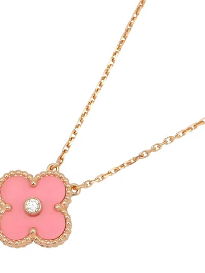 Pre-owned Van Cleef & Arpels 2010s 18k Yellow Gold Alhambra Diamond Necklace