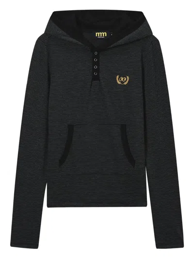 Mini Cream Logo-detail Hoodie In Gray