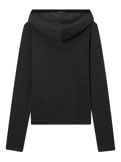 Mini Cream Logo-detail Hoodie In Gray