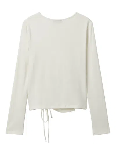 Tout A Coup Ruched Drawstring Top In Multi