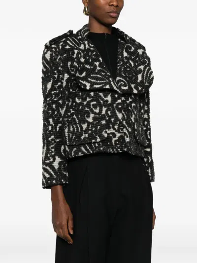 Parlor Pattern-design Jacket In Black