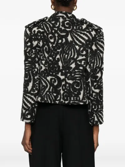 Parlor Pattern-design Jacket In Black