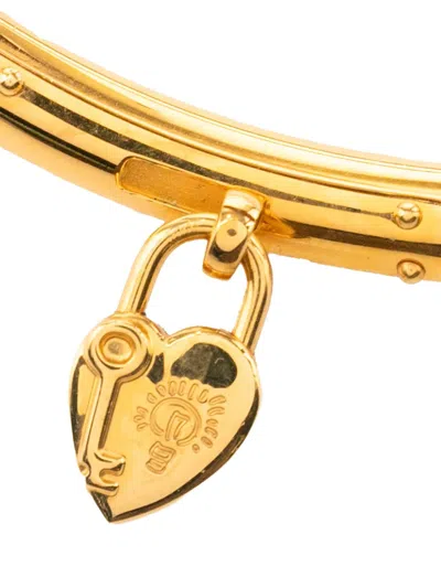 Pre-owned Hermes 1990-2015 Leather Viviride Heart Double Bracelet Costume Bracelet In Brown