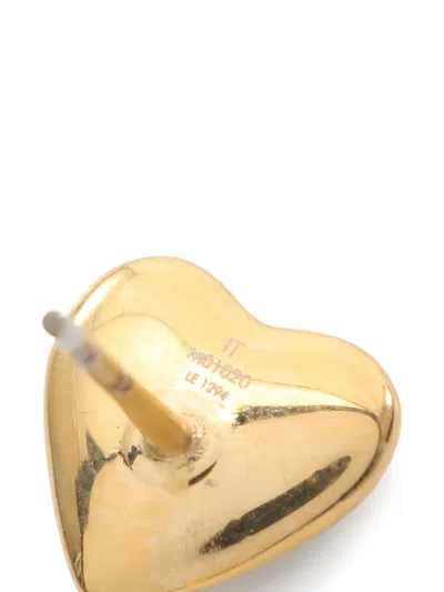 Pre-owned Louis Vuitton Heart Logo Earrings In Gold
