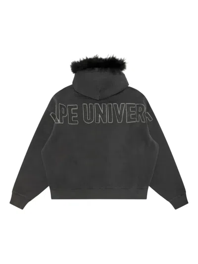 Aape By A Bathing Ape Ribbed-hem Hoodie In Gray