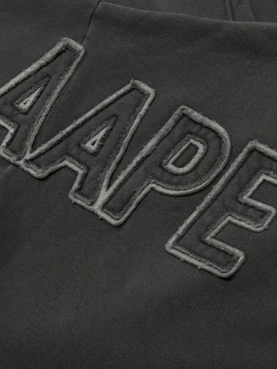 Aape By A Bathing Ape Ribbed-hem Hoodie In Gray