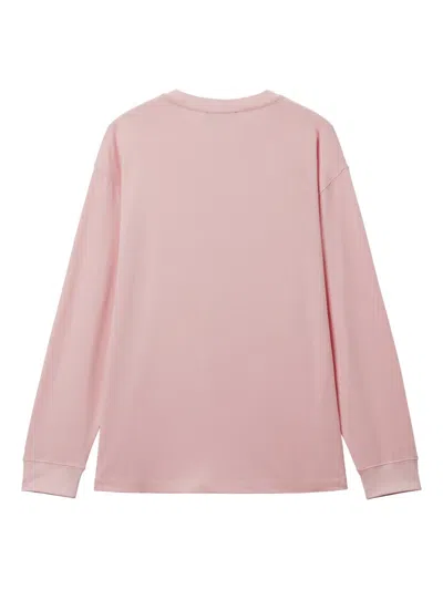 Mini Cream Graphic Long-sleeve T-shirt In Pink