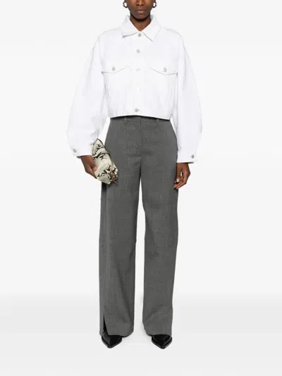 Agolde Buttoned Chest-pockets Jacket In White