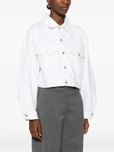 Agolde Buttoned Chest-pockets Jacket In White