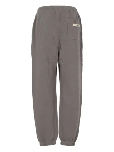 Applied Art Forms Drawstring Appliqué Track Pants In Gray