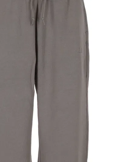 Applied Art Forms Drawstring Appliqué Track Pants In Gray