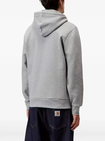 Carhartt Script Embroidery-logo Hoodie In Gray