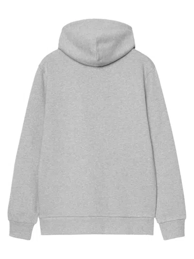 Carhartt Script Embroidery-logo Hoodie In Gray