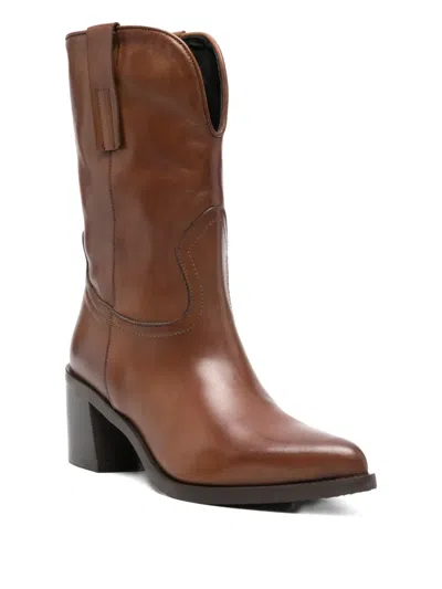 Paola Parisi 65mm Block-heel Boots In Brown
