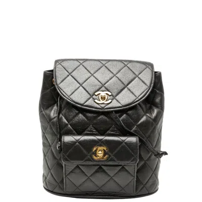 Pre-owned Chanel Black Leather Backpack ()