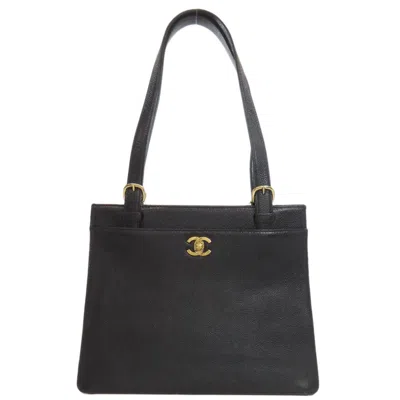 Pre-owned Chanel Black Leather Tote Bag ()