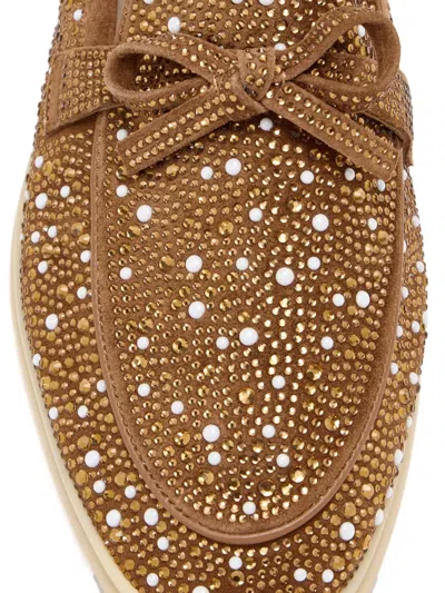 Nicoli Aurelia Embellished Bow-detail Loafers In Brown