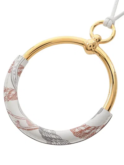 Pre-owned Hermes 2020s Loop Gran Della Cavalleria Necklace In Gold